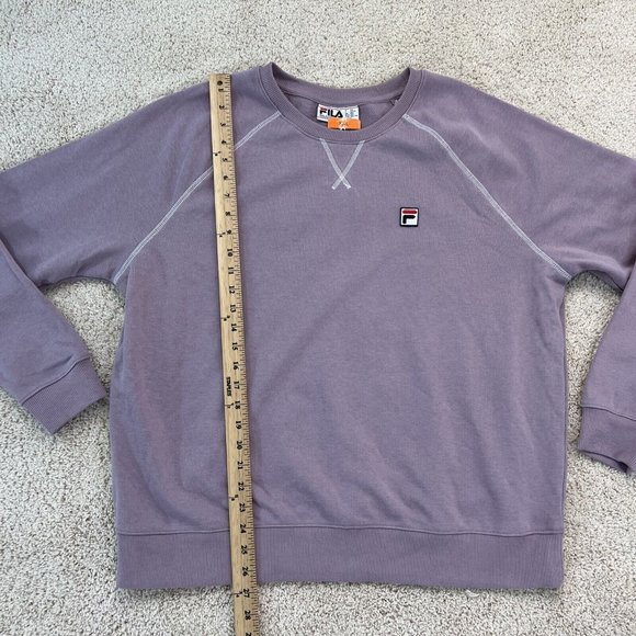 FILA Womens French Terry Long Sleeve Crew Neck Sweatshirt XXL Purple NWT - Picture 6 of 13